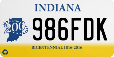 IN license plate 986FDK