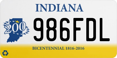 IN license plate 986FDL
