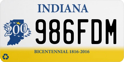 IN license plate 986FDM