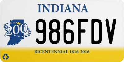 IN license plate 986FDV