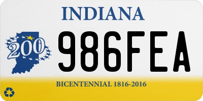 IN license plate 986FEA