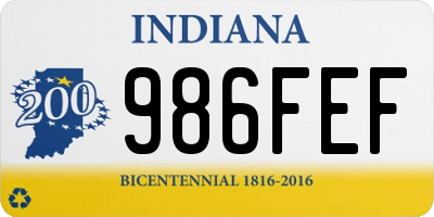 IN license plate 986FEF