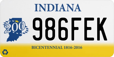 IN license plate 986FEK