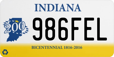 IN license plate 986FEL