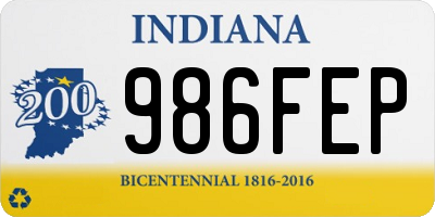 IN license plate 986FEP