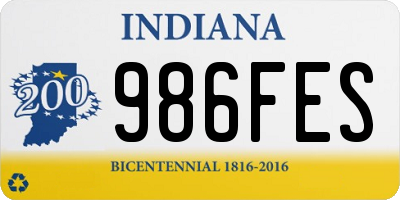 IN license plate 986FES