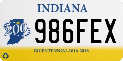 IN license plate 986FEX