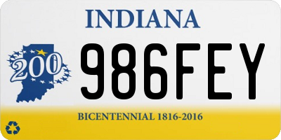 IN license plate 986FEY