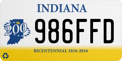 IN license plate 986FFD