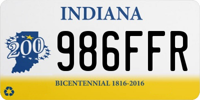 IN license plate 986FFR