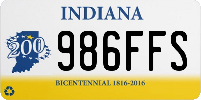 IN license plate 986FFS