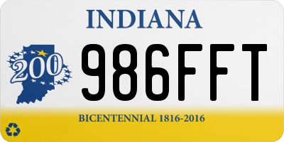 IN license plate 986FFT