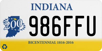 IN license plate 986FFU