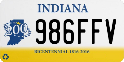 IN license plate 986FFV