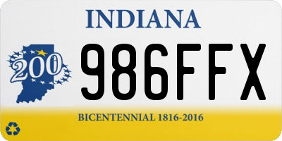 IN license plate 986FFX