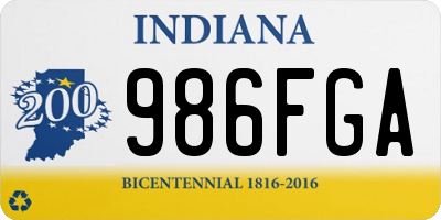 IN license plate 986FGA