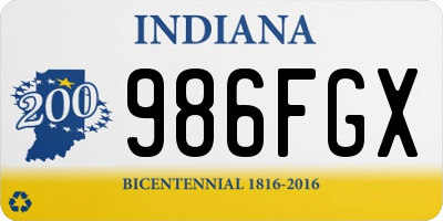 IN license plate 986FGX