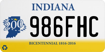 IN license plate 986FHC