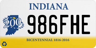 IN license plate 986FHE