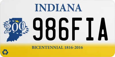 IN license plate 986FIA