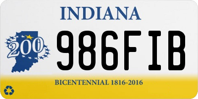 IN license plate 986FIB