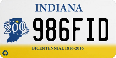 IN license plate 986FID