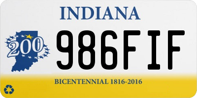 IN license plate 986FIF