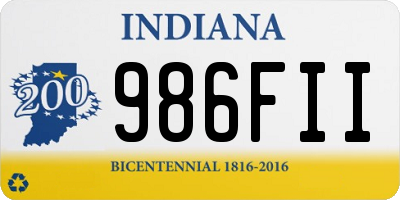 IN license plate 986FII