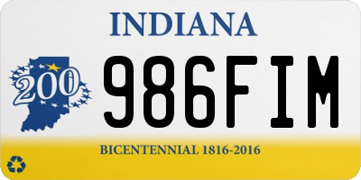 IN license plate 986FIM