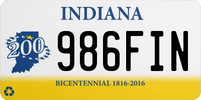 IN license plate 986FIN