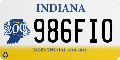 IN license plate 986FIO