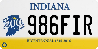 IN license plate 986FIR