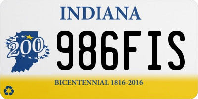 IN license plate 986FIS