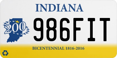 IN license plate 986FIT