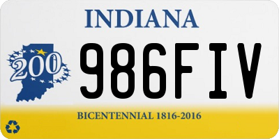 IN license plate 986FIV