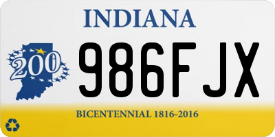 IN license plate 986FJX