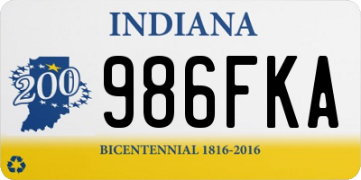 IN license plate 986FKA