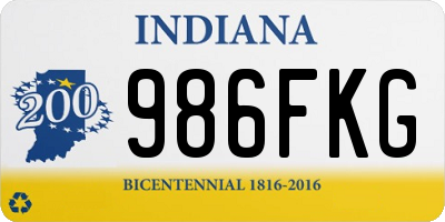 IN license plate 986FKG