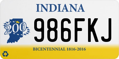 IN license plate 986FKJ