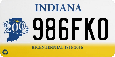 IN license plate 986FKO