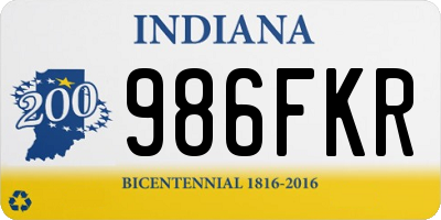 IN license plate 986FKR