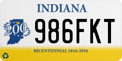 IN license plate 986FKT