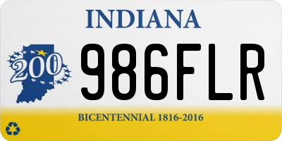 IN license plate 986FLR