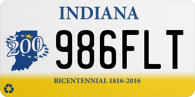 IN license plate 986FLT