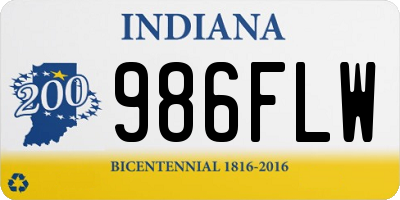 IN license plate 986FLW