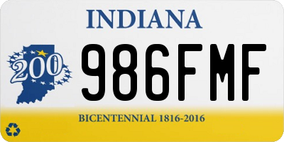 IN license plate 986FMF