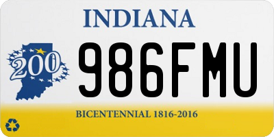 IN license plate 986FMU