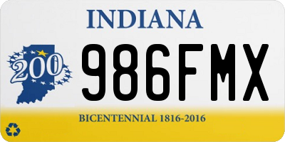 IN license plate 986FMX