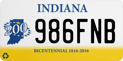 IN license plate 986FNB