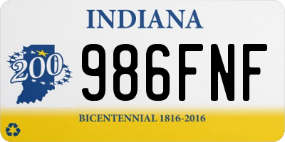 IN license plate 986FNF